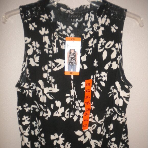 Bobeau Collection Womens Plus Size XXL Black Beige Rayon Sleeveless Tank Top NWT - Picture 2 of 5